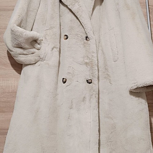 Γούνινο παλτό Verde oversized μπεζ σαν καινούργιο