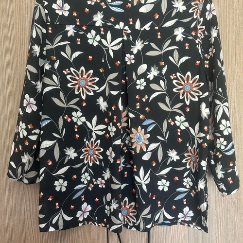 Floral blouse like new, spring-autumn with 3/4 sleeve one size