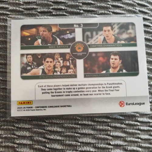 Panini Euroleague Panathinaikos Team Quads new