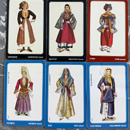 OTE Phone Cards used, traditional Dodecanese costumes