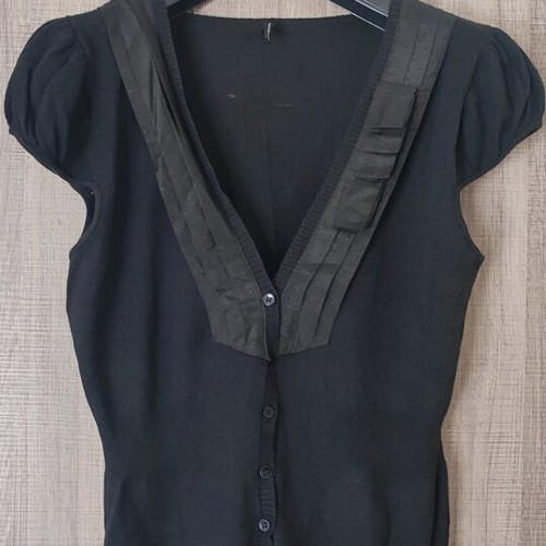 Naf Naf black cardigan like new with bow, size M