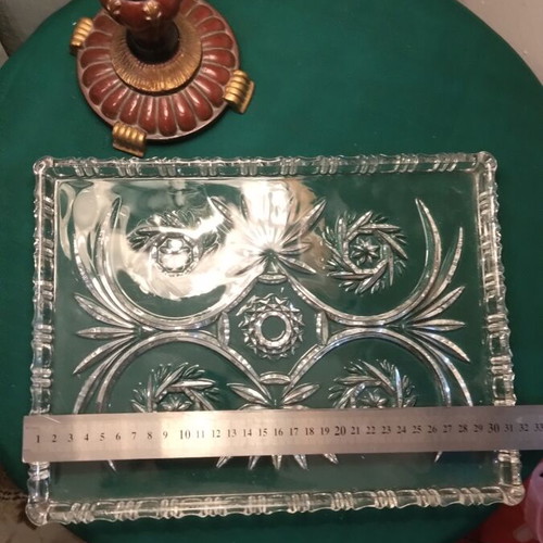 Walther Glass Crystal Serving Tray like new, 31x24 cm