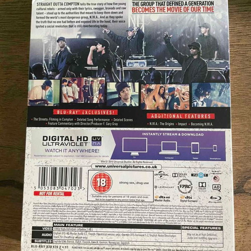 Straight Outta Compton Blu-ray brand new with slipcover