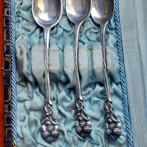 Handmade silver 800 spoons vintage set of 3 in good condition