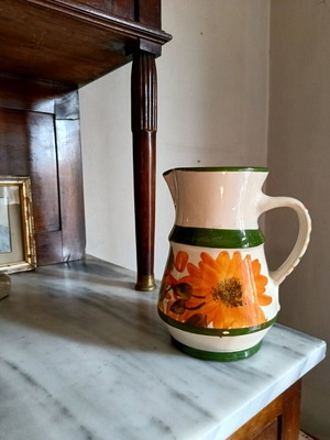 Large jug like new, slight chip on rim, height 20 cm