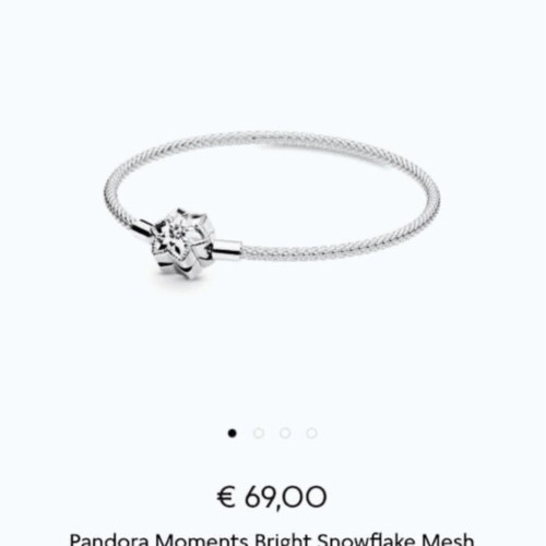 Pandora Moments Bright Snowflake mesh bracelet silver new