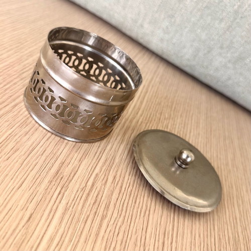Mini Vintage Metal Tealight Lantern with Lid