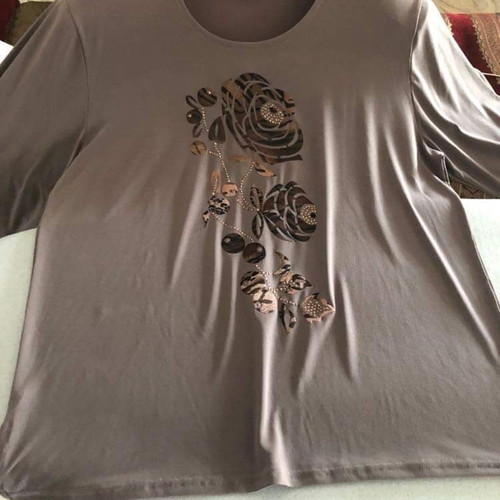 Long-sleeve elastic blouse like new, chocolate color