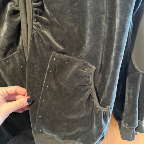 Velvet gray jacket new with stones and rhinestones