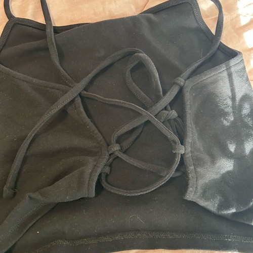 Crop top with back cords like new, size M, black
