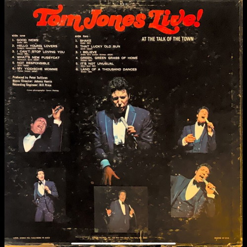 Tom Jones Live LP μεταχειρισμένο, 1967
