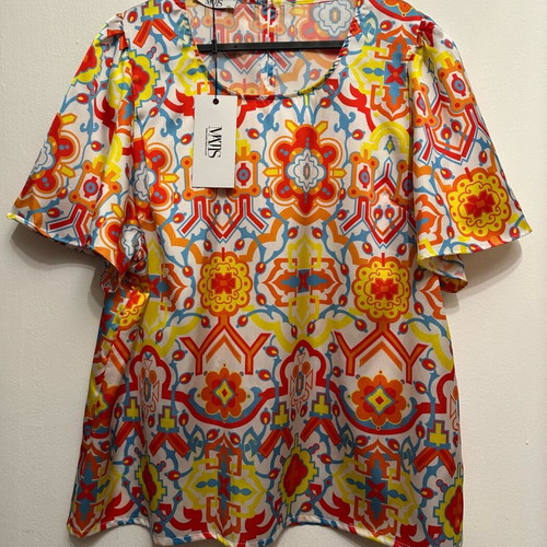 Matis Fashion satin blouse new, multicolor, size 2XL