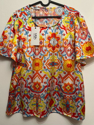 Matis Fashion satin blouse new, multicolor, size 2XL