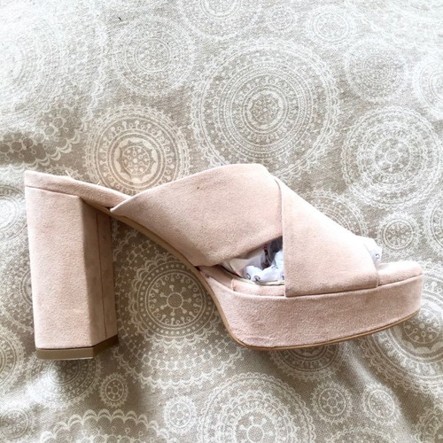 Sante high-heeled suede sandals size 37 nude, lightly worn