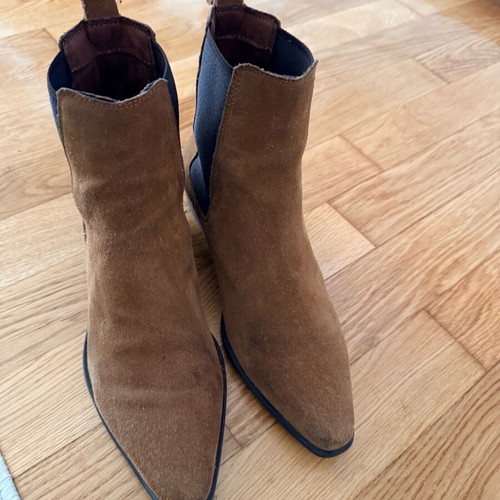 Zara suede brown ankle boots used, size 40 with elastic