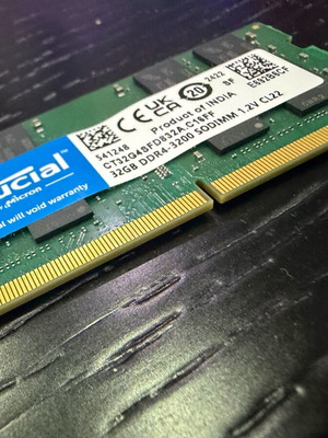Crucial 32GB DDR4 3200MHz SODIMM RAM για laptop σαν καινούργιο