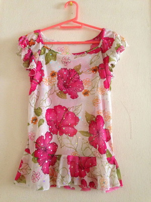 Floral glitter top P.A. used, multicolor