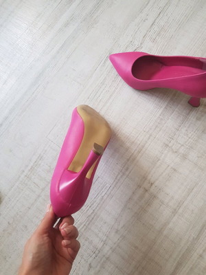 Pink high heels new, size 39, eco leather