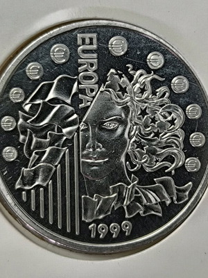 6.55957 Francs silver coin 1999 like new
