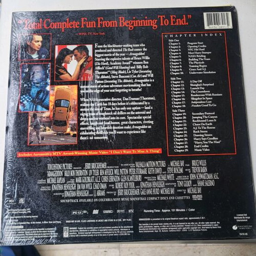 Armageddon laserdisc used with light scratches