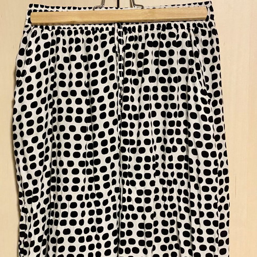 Celestino polka dot viscose palazzo pants new, black and white