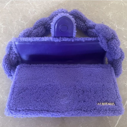 Jacquemus Bambinou shoulder bag new, purple shearling