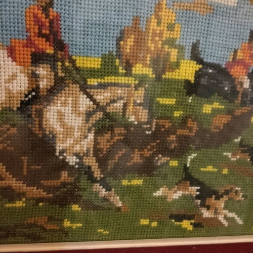 Cross-stitch embroidered painting like new, size 26x34