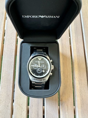 Ρολόι Emporio Armani ανδρικό ανακατασκευασμένο, ασημί