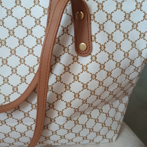 Women's shoulder bag new, soft material, includes wallet pouch, white