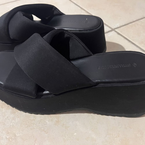 Stradivarius platform sandals, black, size 37