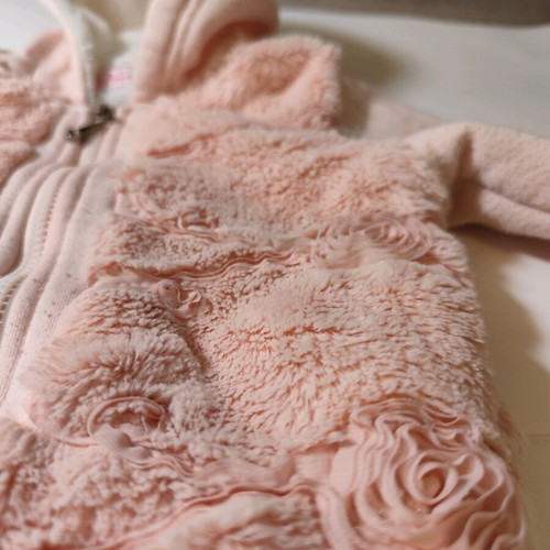 Thick cardigan with fur used for girl age 3 92-98 cm