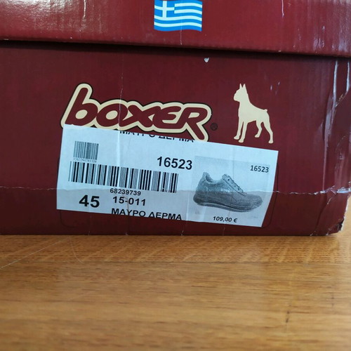 Boxer leather men's shoes with anatomical sole, like new, black, size 44