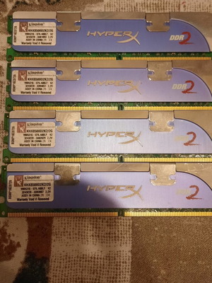 Kingston HyperX 4GB DDR2 1066MHz RAM used, 4x1GB