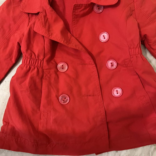 Mauli red toddler trench coat like new, size 98 cm, 2 years