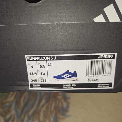 Adidas Runfalcon 5 J blue sports shoes size 38.5 new