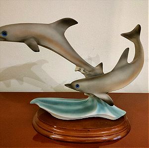 Διακοσμητικό άγαλμα δελφίνια 28x22x12cm