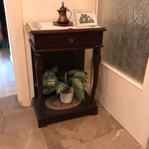 Vintage wooden entrance console like new with drawer and shelf