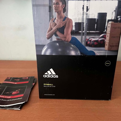 Adidas gym equipment new, large rubber ball 65 cm and level 3 resistance bands