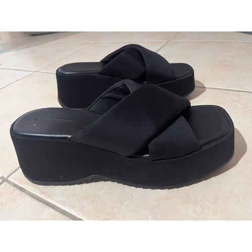 Stradivarius platform sandals, black, size 37