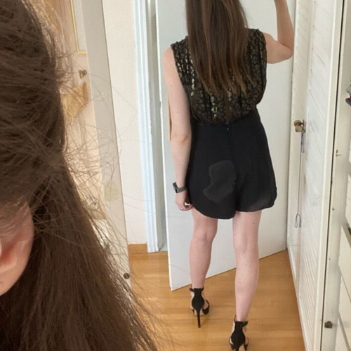 Zara playsuit black with gold details like new, size M