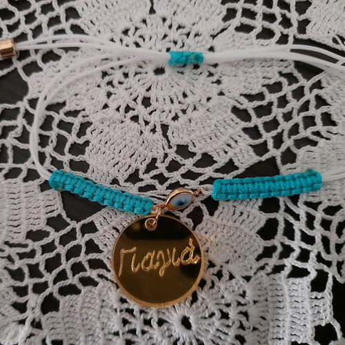 Handmade baptism bracelet Grandma with plexiglass