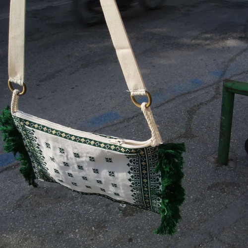 Handmade bag from embroidered fabrics new