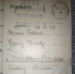 Feldpost 1942-1943 historical archive Franz Heitz new