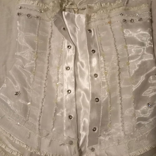 Wedding bustier used with rhinestones, white, size S