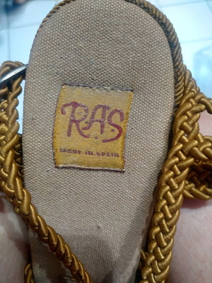 RAS summer shoes like new, platform sandals 10 cm, beige brown