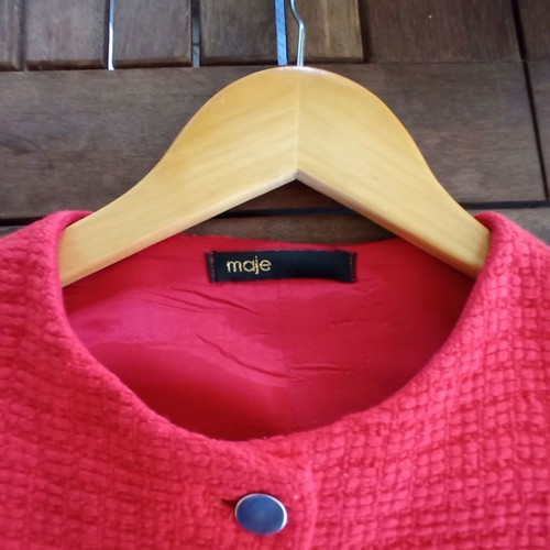 MAJE Paris tweed bouclé jacket coral - size FR38 or Medium