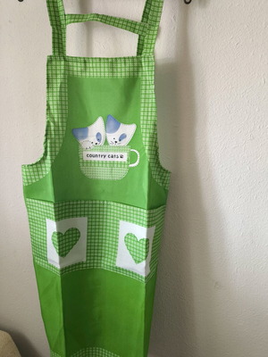 Kitchen apron new green with 2 large pockets