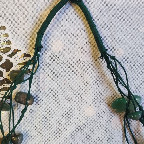 Handmade necklace with semi-precious stones like new, green