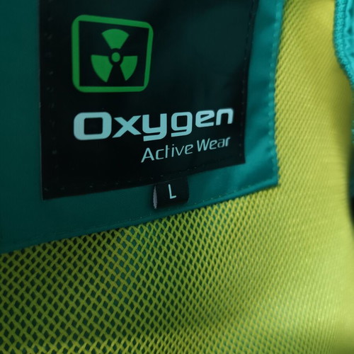 Oxygen men's windbreaker jacket size L new, green and yellow