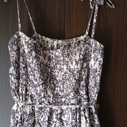 Cotton women's dress new, white and purple, size L